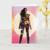 WW84| Wonder Woman Gold Armor Lo Fi Spark Foto Karte (Gelbe Blume)