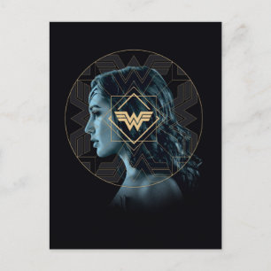WW84   Wonder Woman Logo Gemustert Portrait Einladungspostkarte