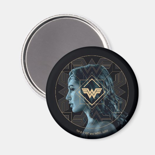 WW84 | Wonder Woman Logo Gemustert Portrait Magnet (Vorderseite/Rückseite)