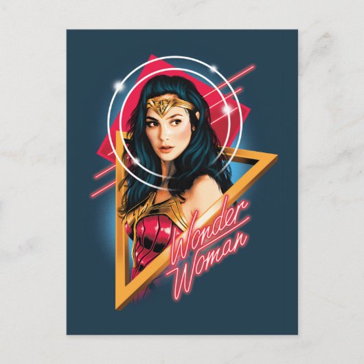 WW84 | Wonder Woman Retrowave Character Abzeichen Einladungspostkarte (Vorderseite)
