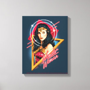 WW84   Wonder Woman Retrowave Character Abzeichen Leinwanddruck