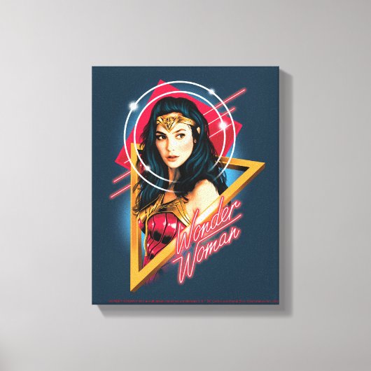 WW84 | Wonder Woman Retrowave Character Abzeichen Leinwanddruck (Vorderseite)