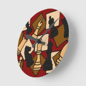 WW- Chess Game Piets Runde Wanduhr (Winkel)
