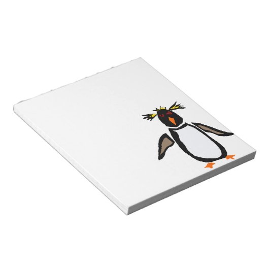 WW-Funny Rockhopper Penguin Primitive Art Notizblock (angewinkelt)