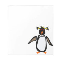 WW-Funny Rockhopper Penguin Primitive Art