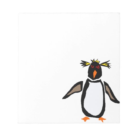 WW-Funny Rockhopper Penguin Primitive Art Notizblock (Vorderseite)