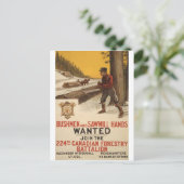 WW I ~ 224. Kanadisches Forstbataillon 1915 Postkarte (Stehend Vorderseite)