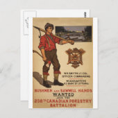 WW I ~ 238. Kanadisches Forstbataillon 1915 Postkarte (Vorne/Hinten)