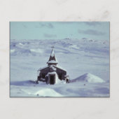 WW II Kirche im Winter auf der Insel Amchitka Postkarte (Vorderseite)