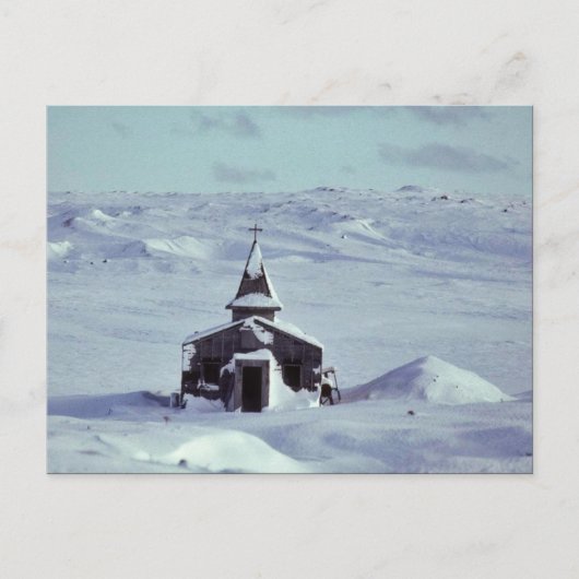 WW II Kirche im Winter auf der Insel Amchitka Postkarte (Vorderseite)
