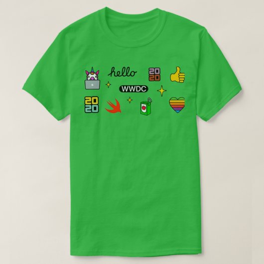 WWDC 2020 Aufkleber Pack T-Shirt (Design vorne)