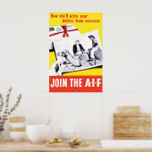 WWI Australian Propaganda Poster Join the AIF Art (Küche)