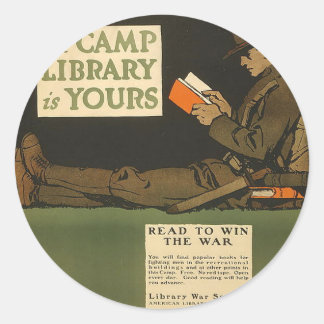 WWI-Camp-Bibliothek Runder Aufkleber