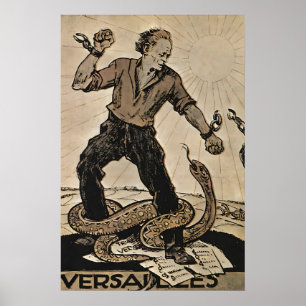 WWI Deutsches Propagandaplakat Anti-Versailles Poster