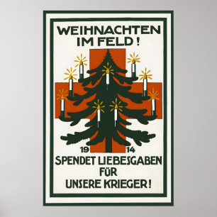 WWI Deutsches Propagandaposter Weihnachten in der Poster