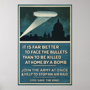 WWI Einstellungsplakat 20" britischer Armee x30 " Poster