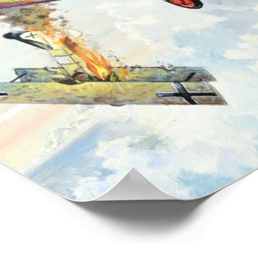 WWI ERNST UDET FOKKER D.VII DRINT POSTER (Ecke)