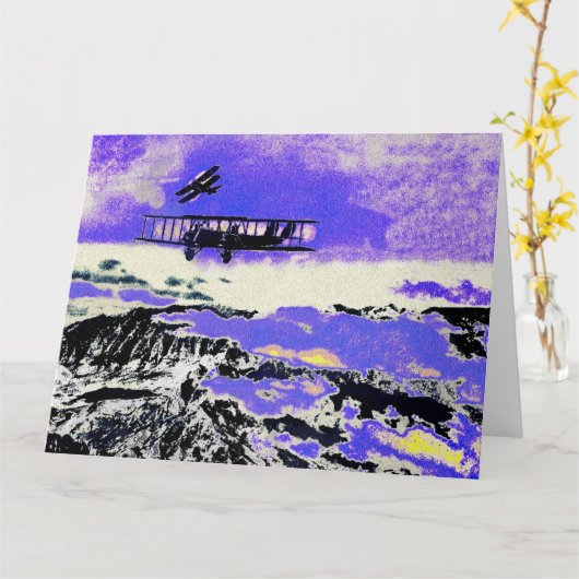 WWI Flugzeuge, die Angriffe üben Karte (Gelbe Blume)