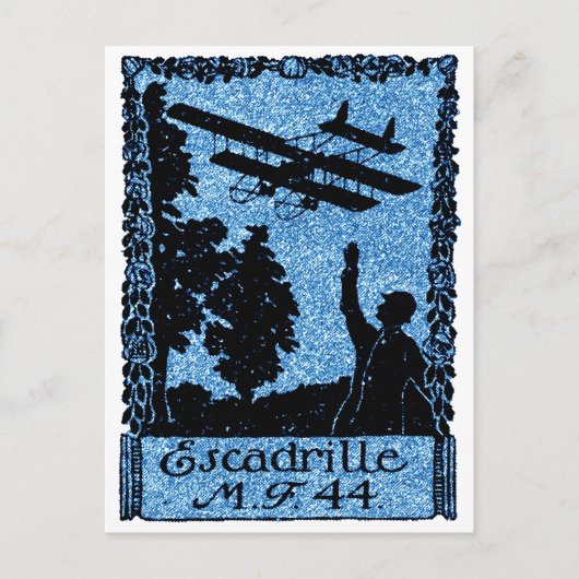 WWI Französisches Flugdienstposter Postkarte (Vorderseite)