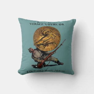 WWI Gold für den französischen Sieg Kissen