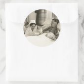 WWI-Krankenversicherung und Soldat Runder Aufkleber (Tasche)