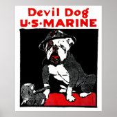 WWI Marine Corps Devil Dog Poster (Vorne)
