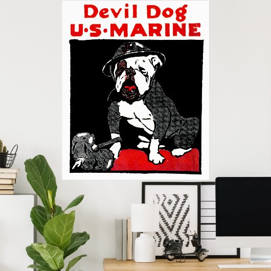 WWI Marine Corps Devil Dog Poster (Heimbüro)