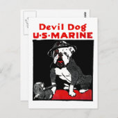 WWI Marine Corps Devil Dog Postkarte (Vorne/Hinten)