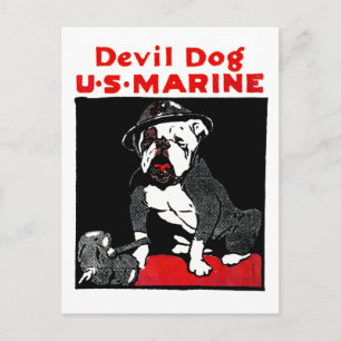 WWI Marine Corps Devil Dog Postkarte