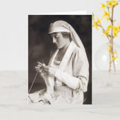 WWI Nurse Strickpullover Karte (Gelbe Blume)
