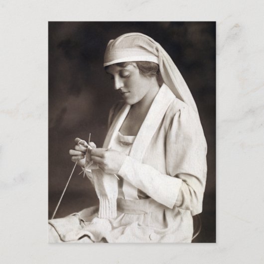 WWI Nurse Strickpullover Postkarte (Vorderseite)