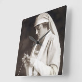 WWI Nurse Strickpullover Quadratische Wanduhr (Winkel)