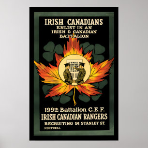 WWI-Propagandaplakat Irish Canadian Rangers Poster