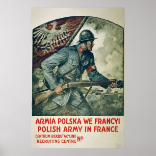 WWI Rekrutierung Polen Polnische Armee in Frankrei Poster