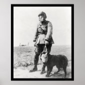 WWI-Sergeant und sein Hund tragen Gasmasken 1915 Poster (Vorne)