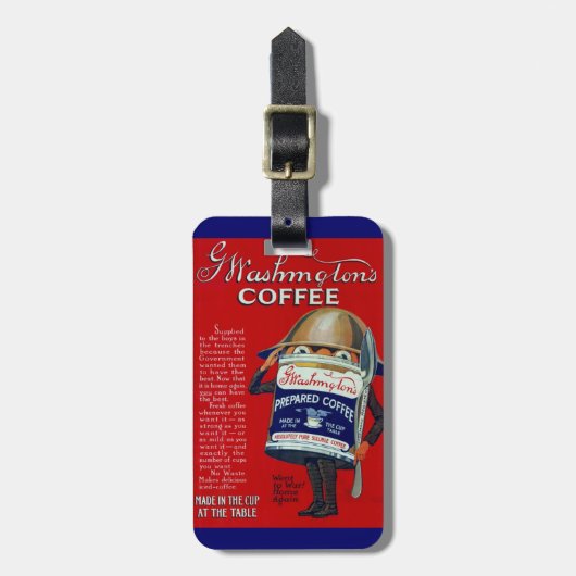 WWI Sofortige Kaffeewerbung Gepäckanhänger (Vorderseite vertikal)