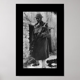 WWI-Soldat in der Gasmaske Poster