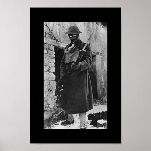WWI-Soldat in der Gasmaske Poster (Vorne)