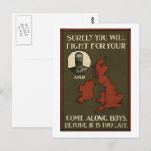 WWI-Stellenplan Postkarte (Vorne/Hinten)