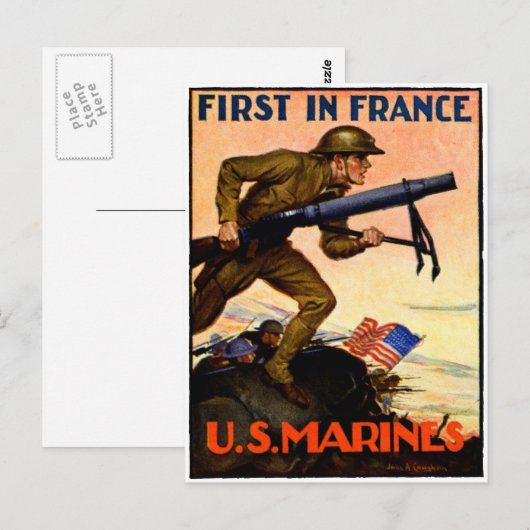 WWI US Marines Postkarte (Vorne/Hinten)