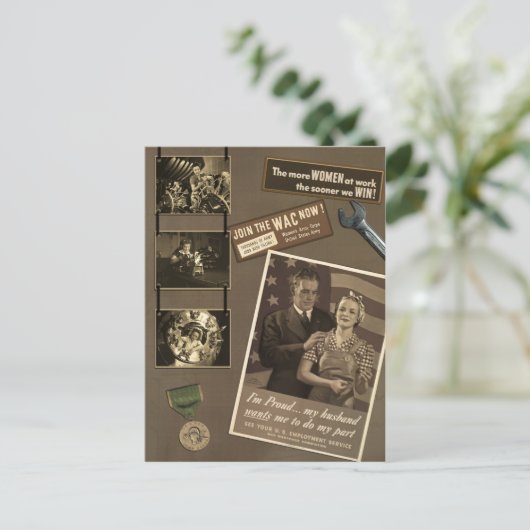 WWII Arbeiterinnen - Postkarte (Stehend Vorderseite)