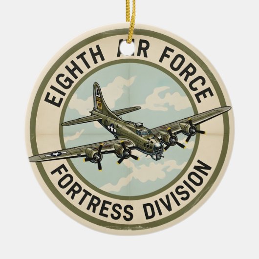 WWII B-17 Eighth Air Force Fortress Division Keramik Ornament (Vorne)