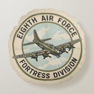 WWII B-17 Eighth Air Force Fortress Division Rundes Kissen
