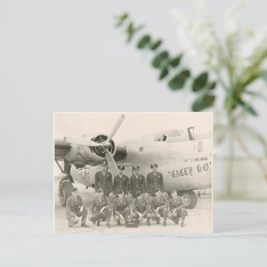 WWII B-24 Crew Postkarte (Stehend Vorderseite)
