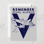 WWII Blue Remember Pearl Harbor Postkarte (Vorne/Hinten)