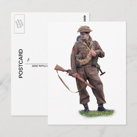 WWII British "Tommy" Postkarte (Vorne/Hinten)