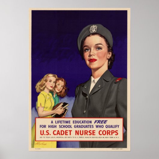 WWII Cadet Nurse Corps Poster (Vorne)