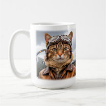 WWII Cat Fighter Pilot Tasse