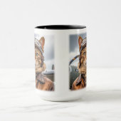 WWII Cat Fighter Pilot Tasse (Zentrum)