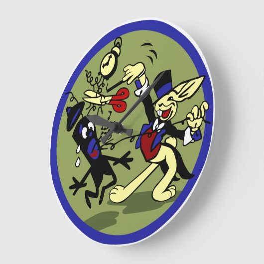 WWII EOD Rabbit Große Wanduhr (Winkel)